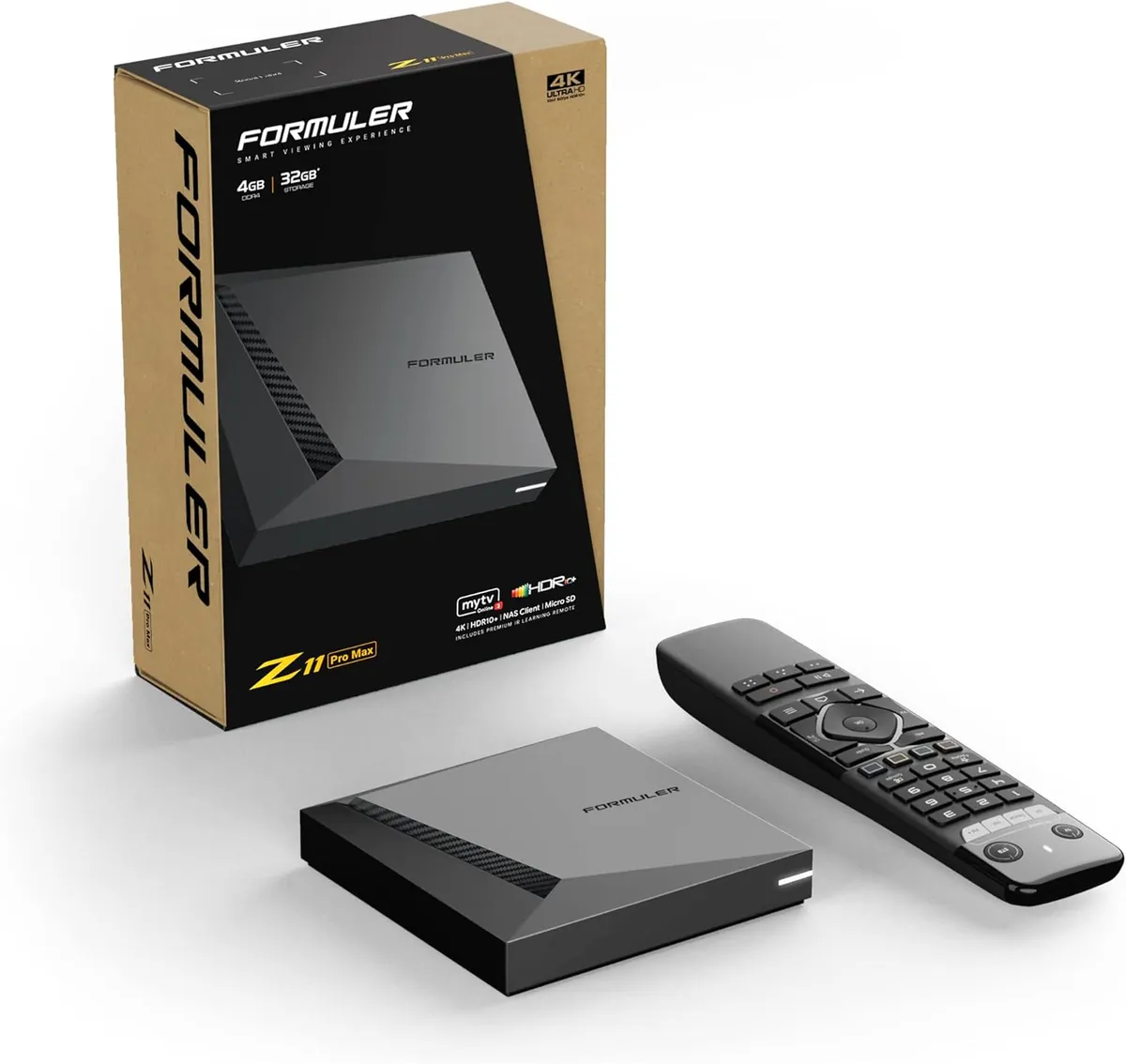 Boîtiers IPTV spécialisés Formuler et BuzzTV avec télécommandes dédiées à la TV en direct, conçus pour le support de protocoles IPTV et les cas d'usage de revente